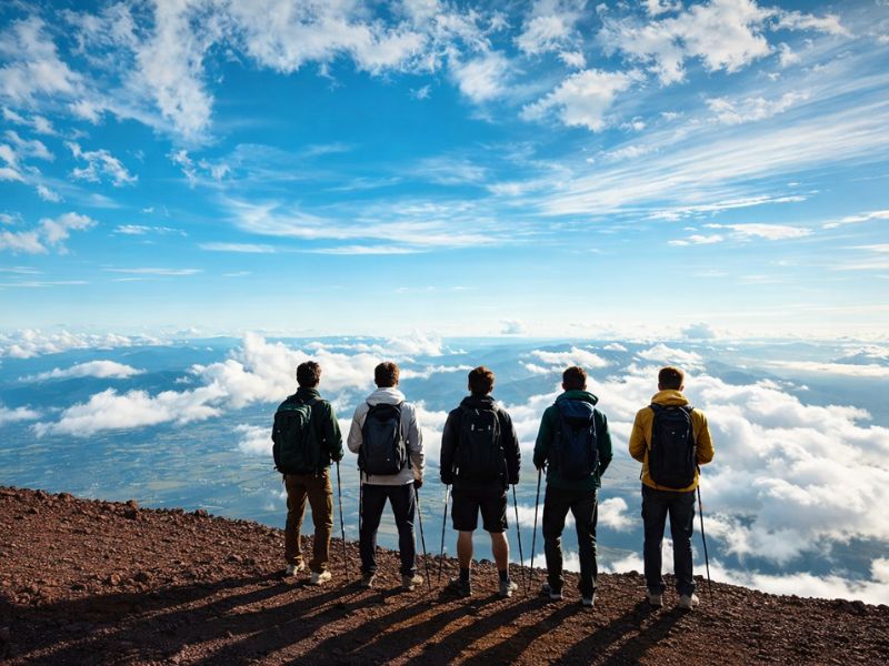 tim kami di Gunung Fuji